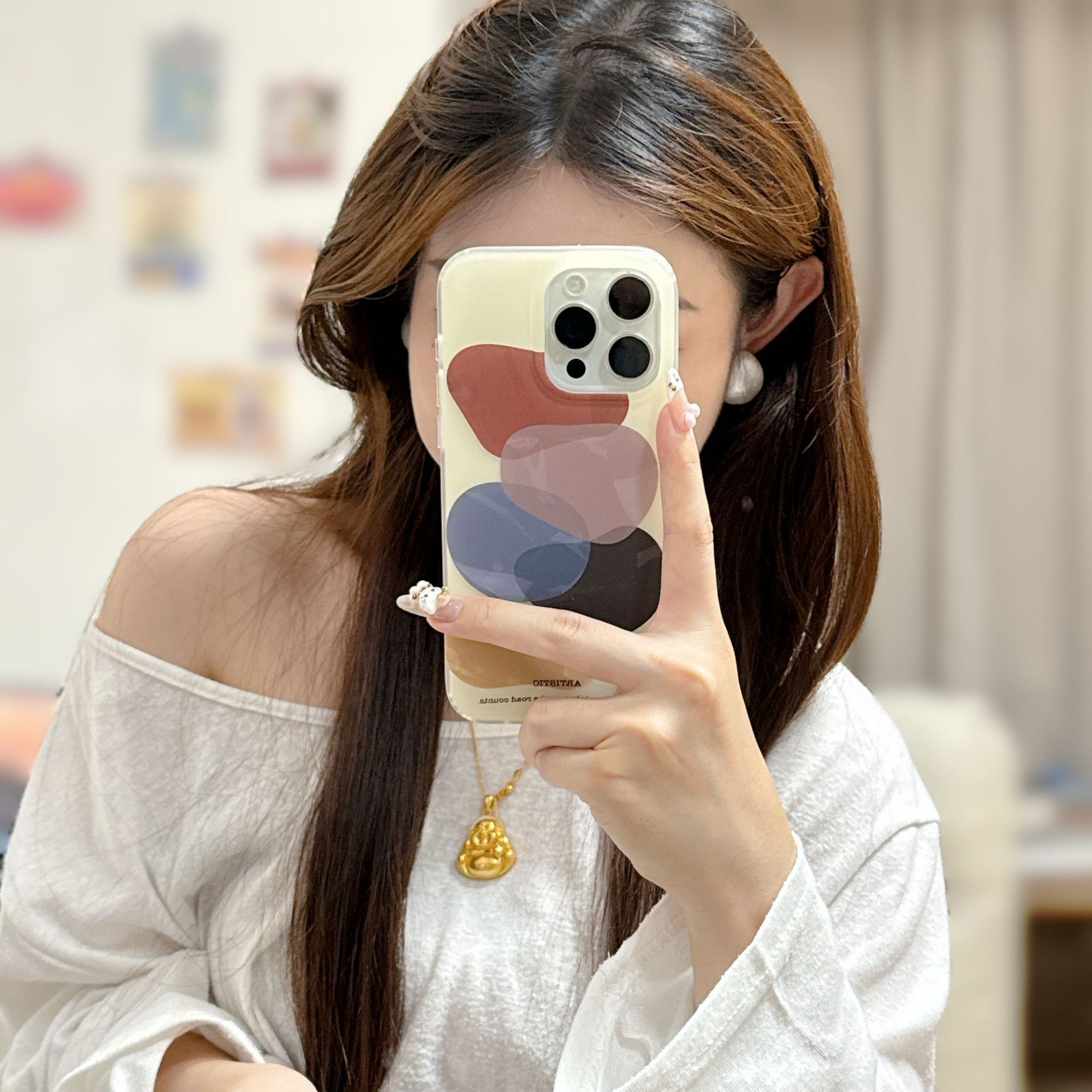 Brown Black Block Phone Case Compatible with iPhone 17 Pro Max Ins Matte Half Cover 16 14 Pro