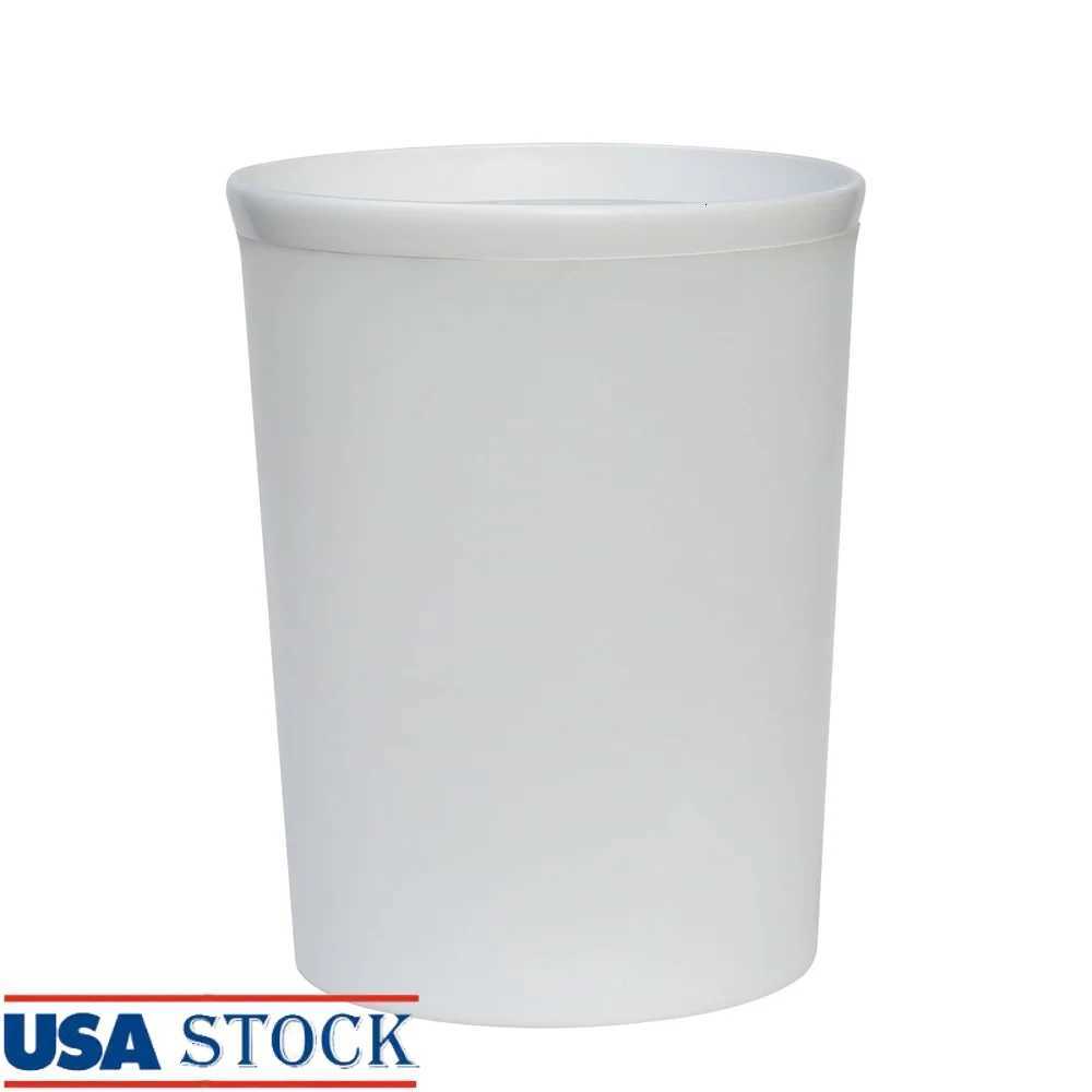 Frosted Plastic Round Wastebasket 21 Gallon Sleek Modern Design Durable Trash Can Bathroom Home Use C251120