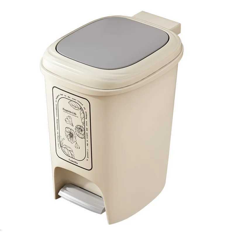 Garbage Bin Household Kitchen Waste With Lid Pedal Style Kitchen Bathroom Office Living Room Large Capacity C251120