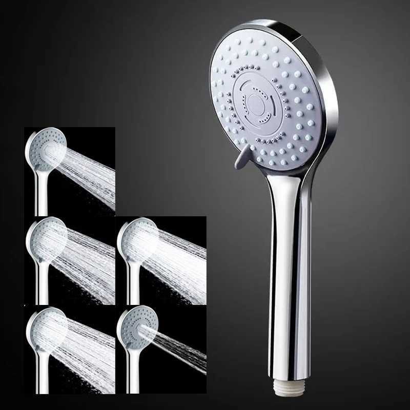 High Pressure 5 Modes Adjustable Shower Head Rainfall Handheld Spray Nozzle Shower Head With Hose Bracket Bathroom AccessoriesM251120