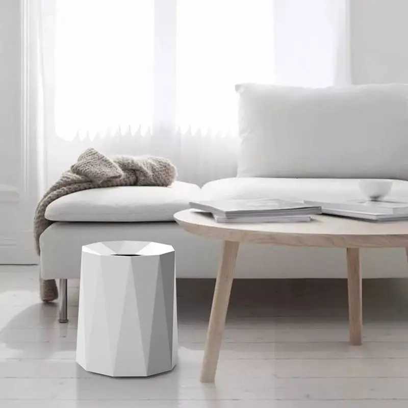 Nordic Style Plastic Trash Can Home Solid Bedroom Living Room Modern Creative Simple Commercial Large Capacity Waste Bin ZD130 C251120