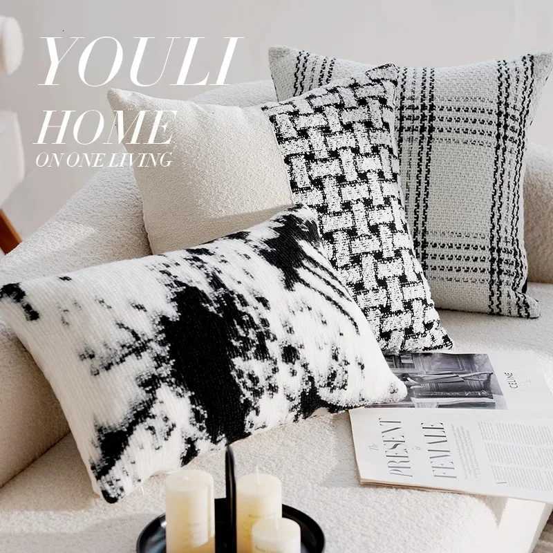 Pillow Case 30x50/45x45CM French Retro Throw Cover Black Luxury Stamping Waist Cushion Cover Decor Home Decorative case 2025 C251120