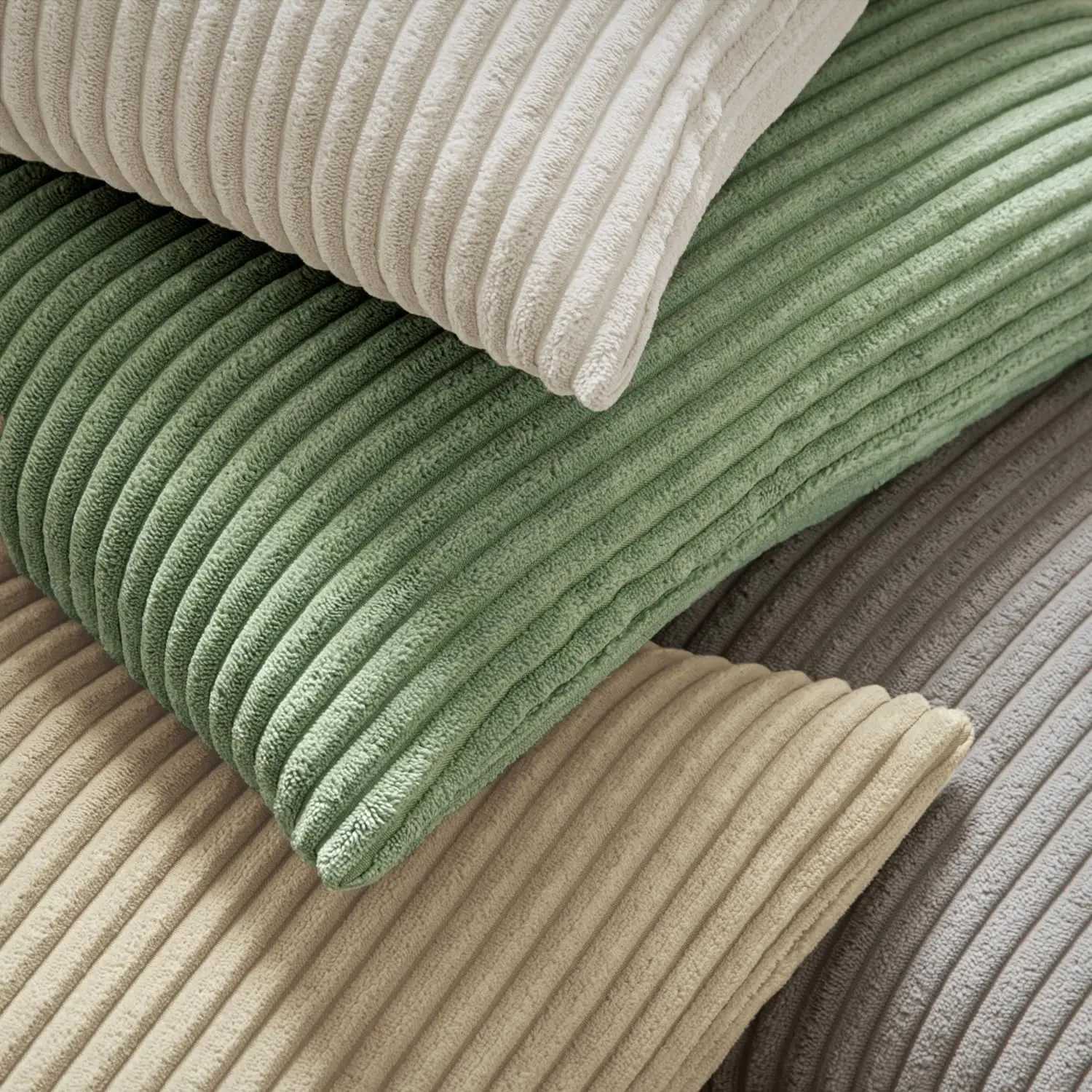 Pillow Case Soft Corduroy Striped Throw Case 45x45cm Boho Throw Covers for Sofa Bedroom Living Room Spring Home Decor Green C251120