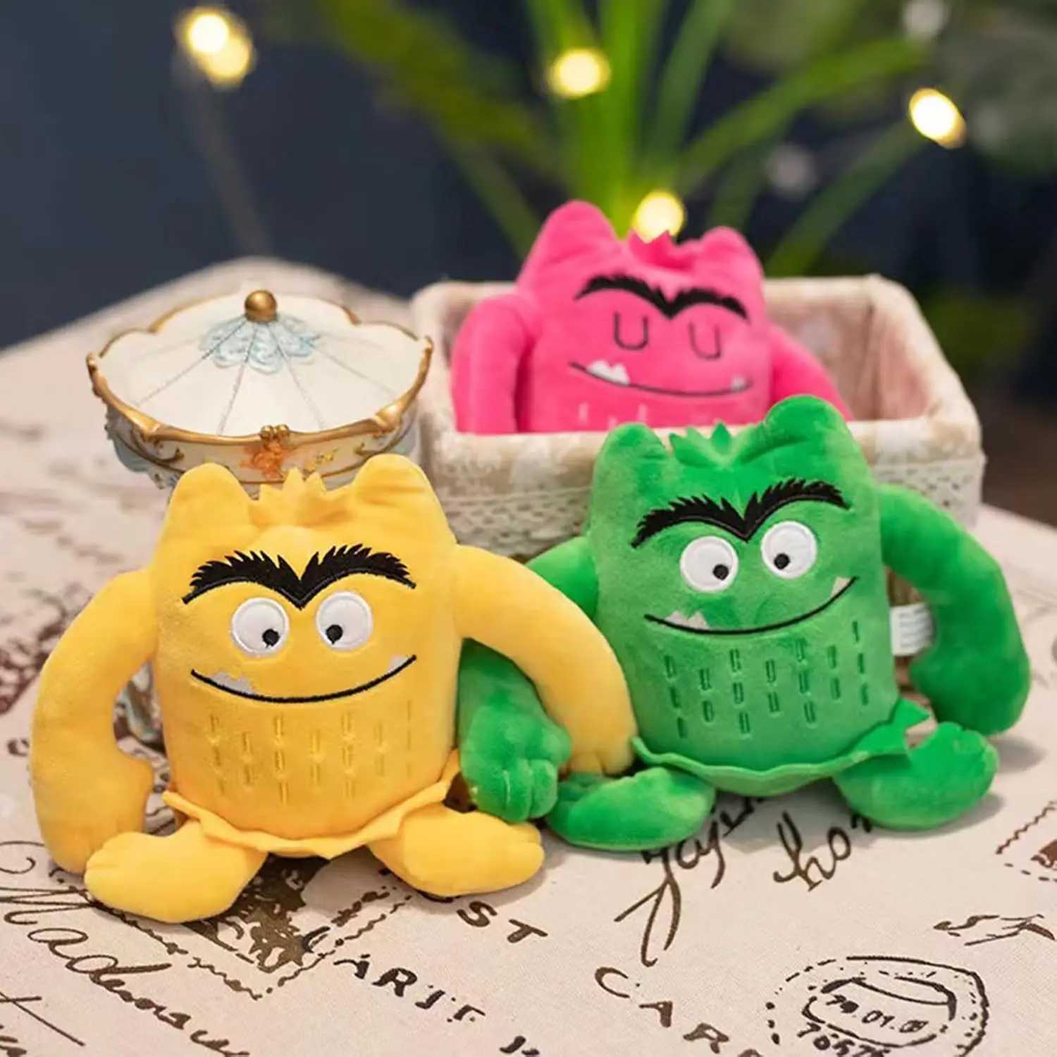 6pcs/set Kawaii Color Monster Plush Dolls Set - 6 Colors Childrens Monster Color Emotion Stuffed Toys for Kids Birthday Gifts G251120