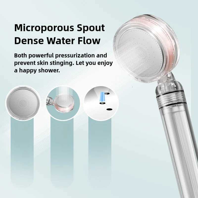 Filter Shower Head Pressure Purification Water Saving Handheld Bathroom Shower Nozzle Bath Showerhead Filtered WaterM251120