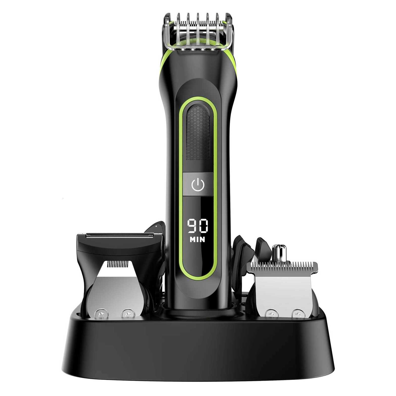 Hatteker Hair Clipper USB Rechargeable Trimmer Titanium Ceramic Blade LCD Professional Strong Power Salon Hair Cutting MachineT251120