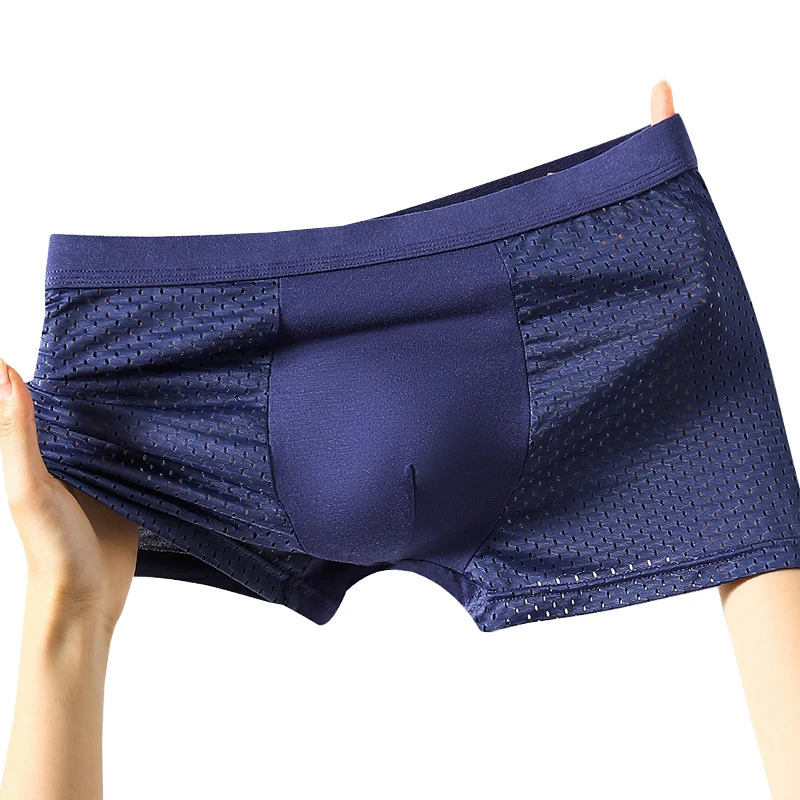 Mens underwear mens thin breathable ice silk mesh sexy square corner pants shorts 4 piecesset 250417