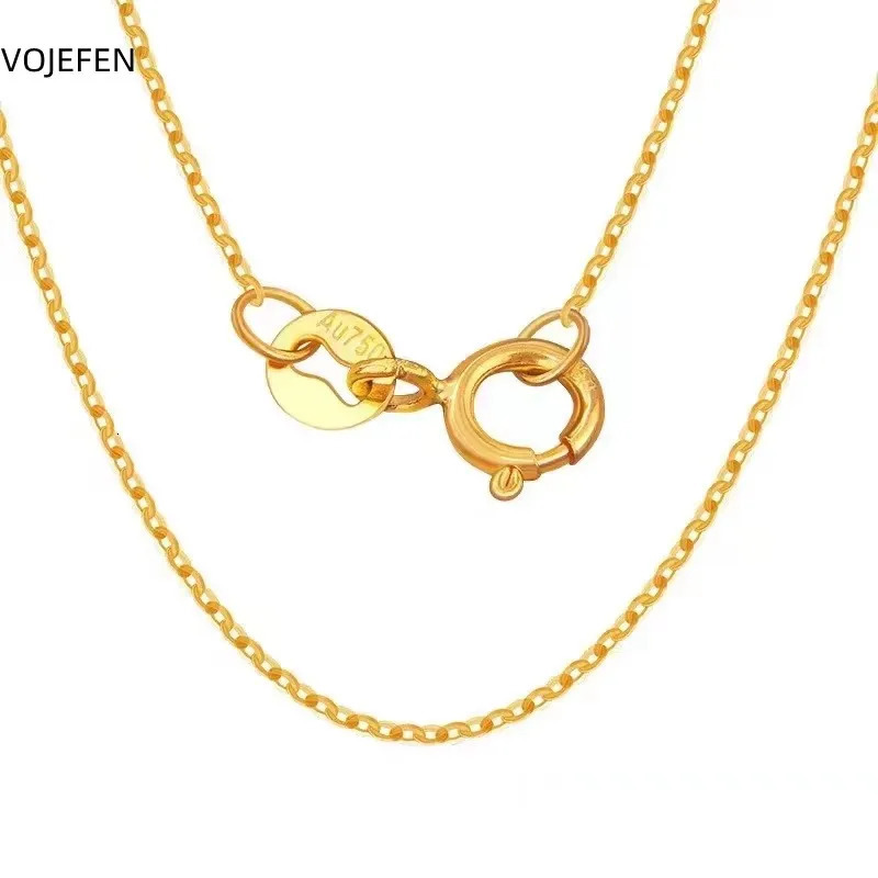 VOJEFEN 18K Real Gold Chains Necklace Womens Luxury Designer Jewelry AU750 O Chain Certificate 250420 - view 7