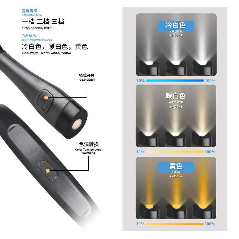 Neck Reading Light Book Light for Reading in Bed Bendable Long Lasting Portable USB Rechargeable Novelty Flexible Book Lighting M251120