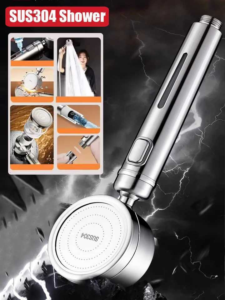 304 Stainless Steel High Pressure Water Saving One-Key Stop Water Shower Head With SUS316 Long-lasting Usable Filter ElementM251120