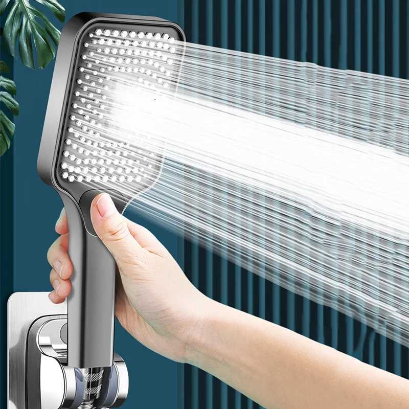Silver Large Area Shower Spray with 3 Adjustable Modes High-pressure Water-saving Flow Shower Faucet Bathroom AccessoriesM251120