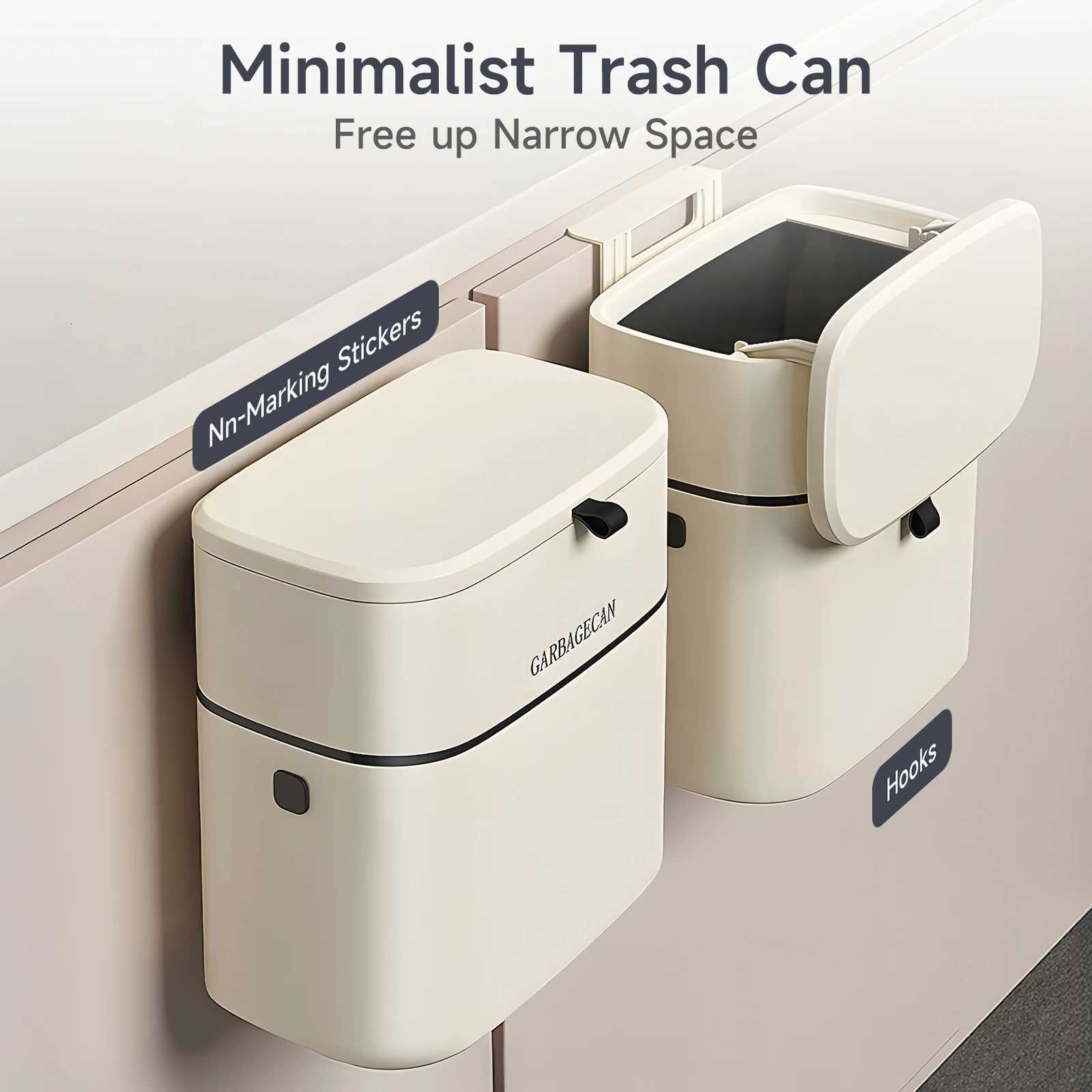 1PC hanging garbage can space-saving kitchen garbage can for kitchen cabinet door under sink garbage can plastic compost bin w C251120