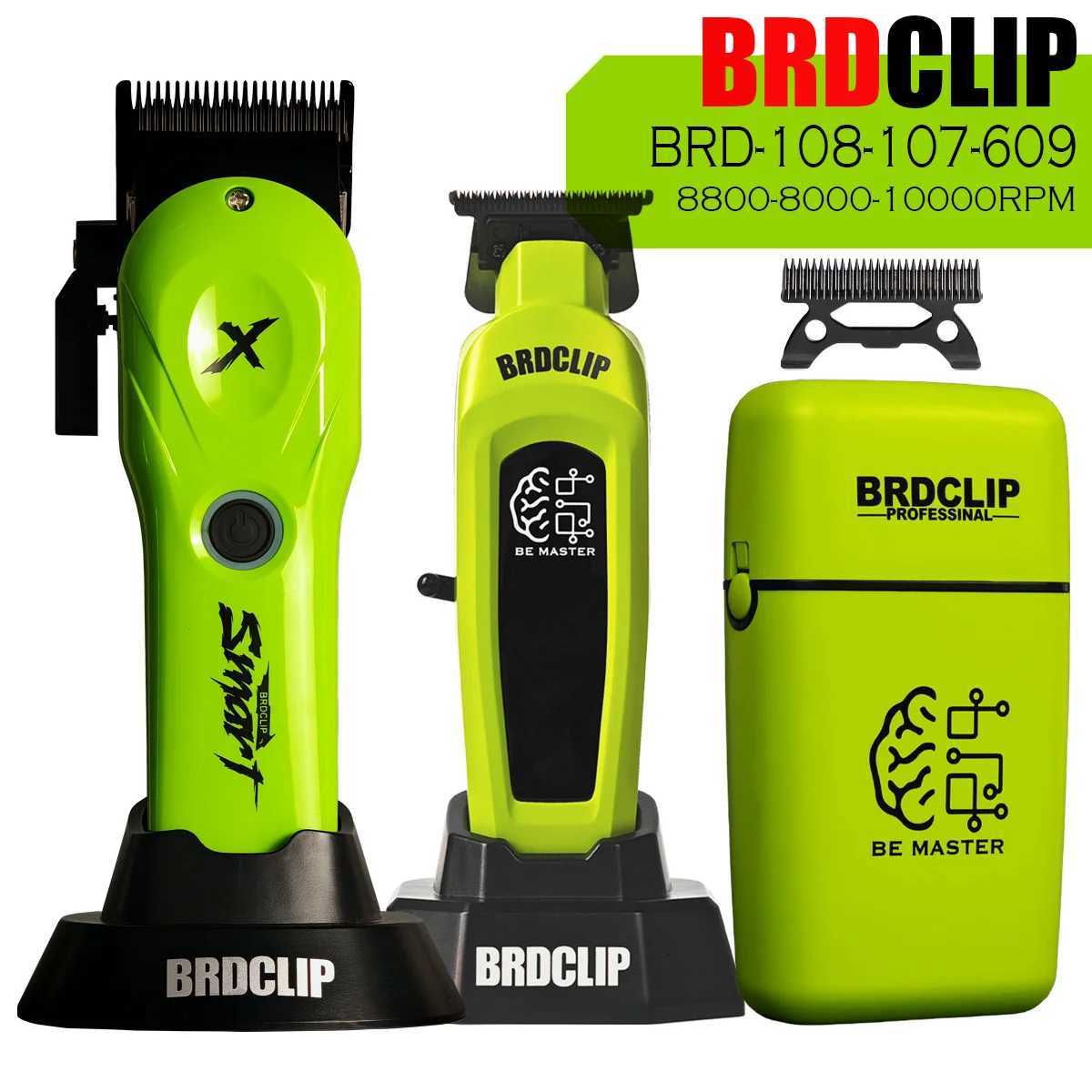 BRDCLIP Professional Mens Hair Clipper 8800RPM 4500mAh 8000RPM Electric Trimmer 10000RPM Shaver DLC Blade with Charging BaseT251120