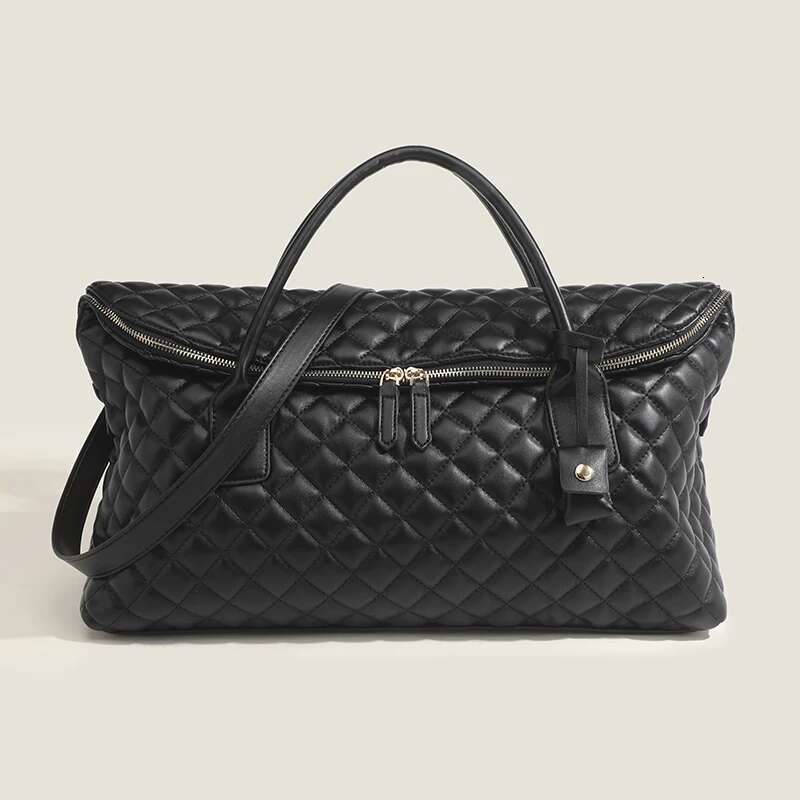 Women's Designer Fashion Plaid Multifunctional Duffel Bag 2024 Casual Travel Wash Makeup Shoulder Crossbody Ba