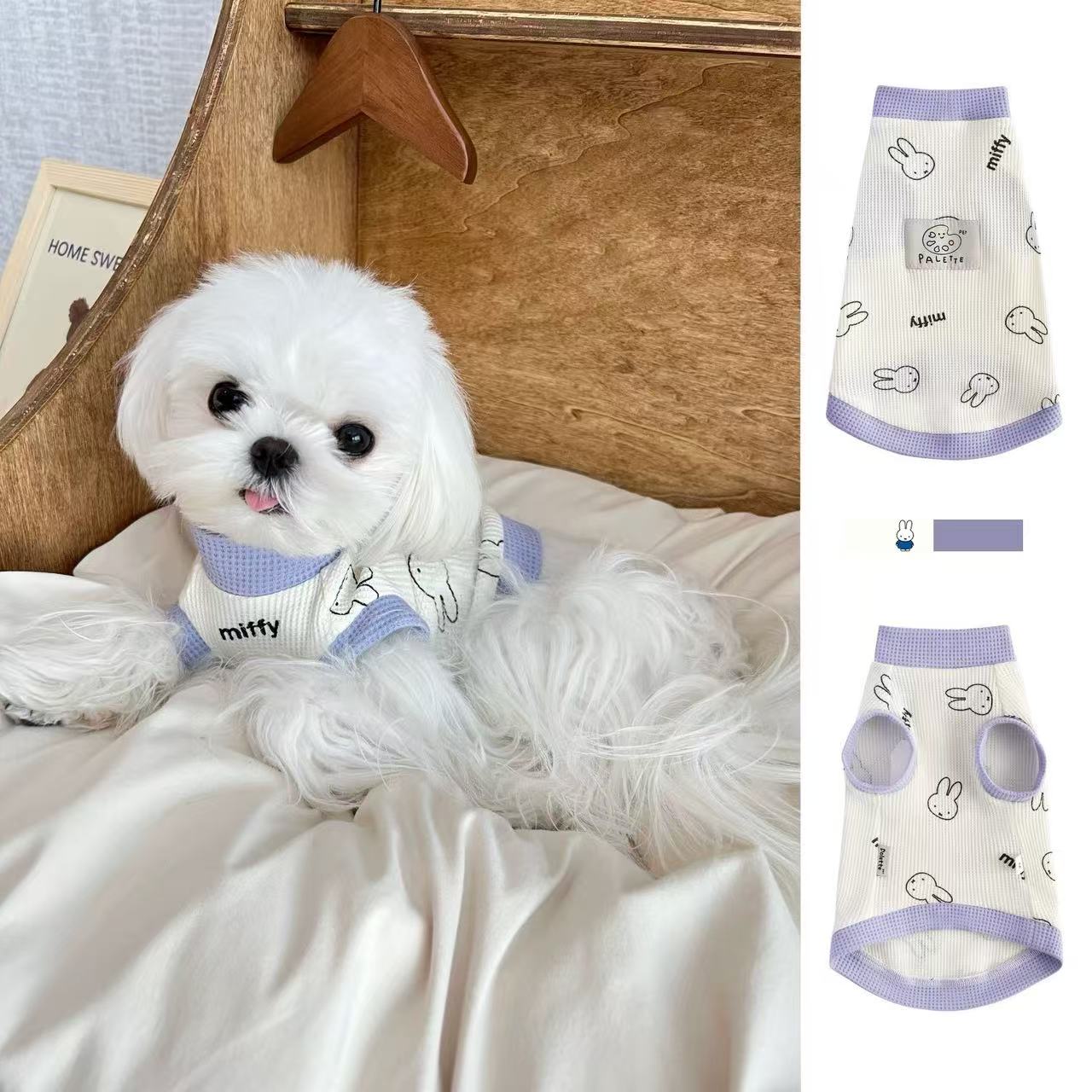 T0015Dog clothes spring and summer thin small dog Bichon Teddy Schnauzer Yorkshire spring pet vest cat