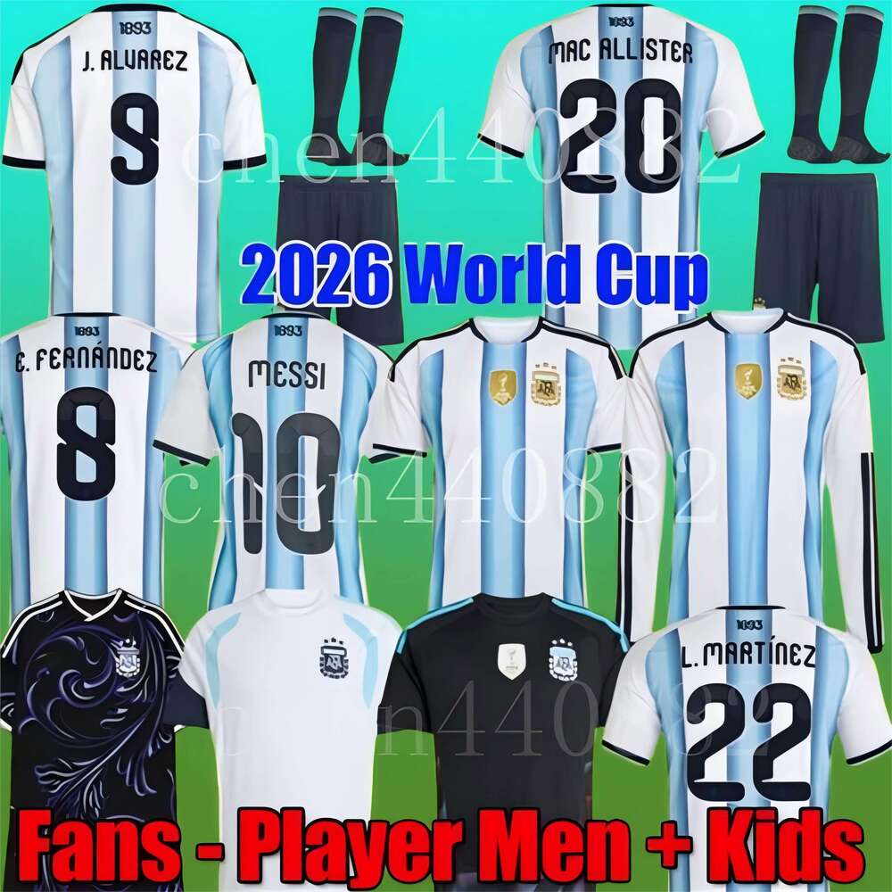 2026 World Cup Special Edition Argentinas jersey Long sleeves kit soccer Jerseys GARNACHO DE PAUL Football Shirts Men DI Maria Kids Goalkeeper training sets