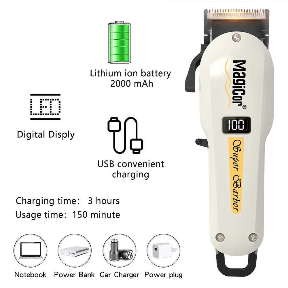 MAGICOR Electric Shaver Barber Cordless Hair Cutting Machine USB Charging Hair Trimmer Portable Hair Clipper Suitable For MenT251120