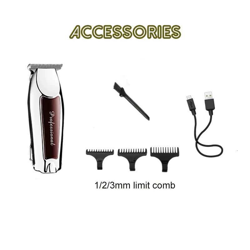 Kemei KM-9163 USB Rechargeable Professional Men Hair Trimmer Electric Low Noise Cordless Haircut MachineT251120
