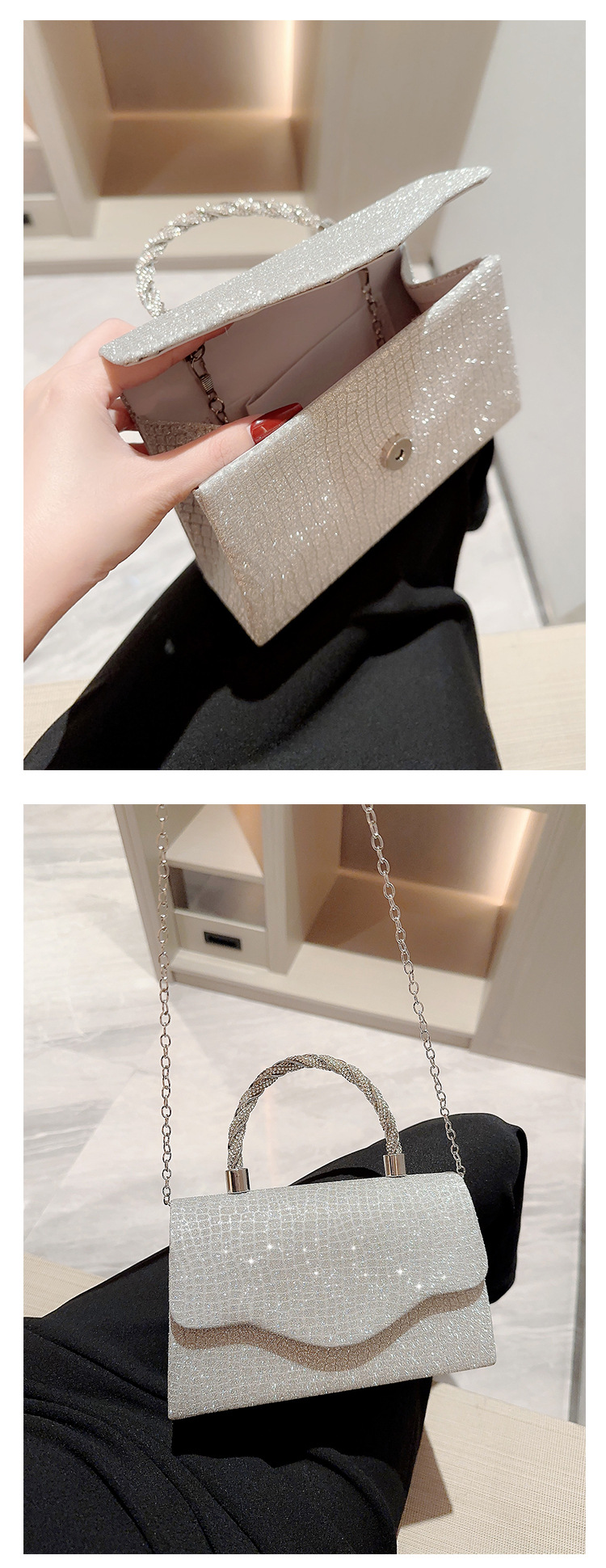 Elegant Women's Rhinestone Handbag - Perfect for KTV Parties and Formal Events