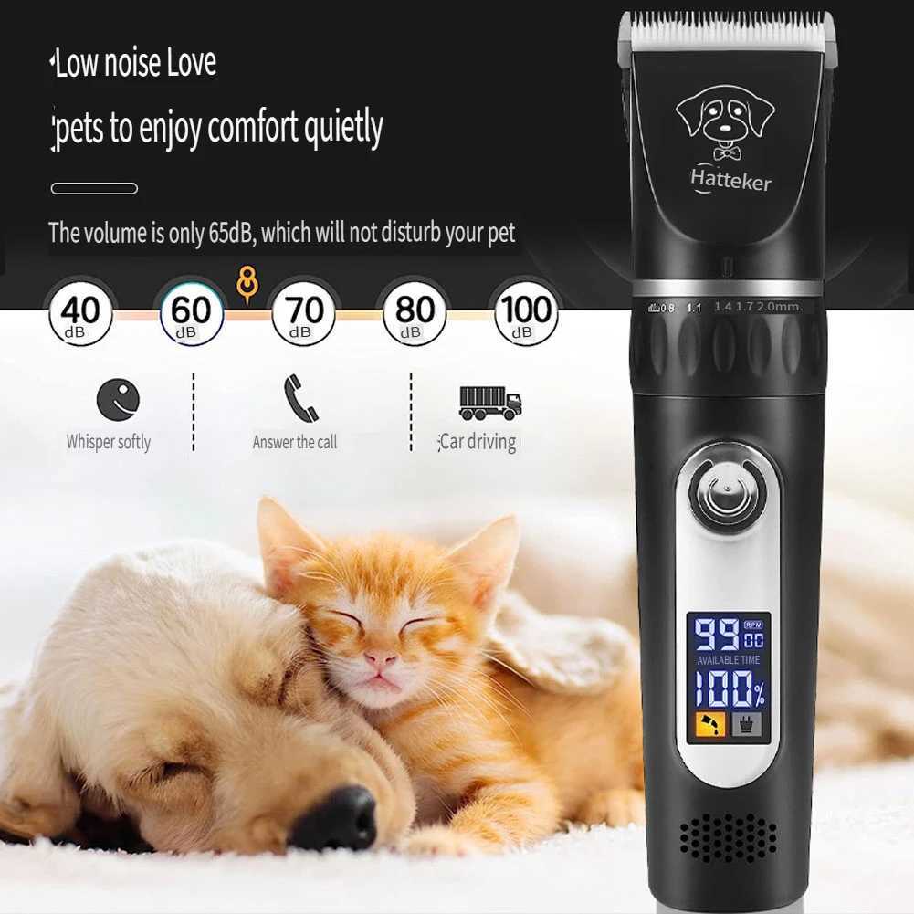 Hatteker Professional Pet Shaver Cats Dogs Hair Cutter Trimmer Dog Grooming Kit Rechargeable Electrical Animal Pet ClippersT251120