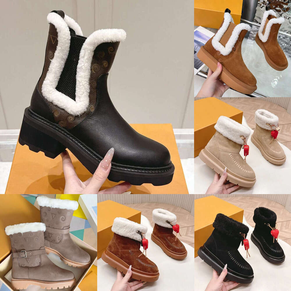 11 Luxury snow boot designer womens Aspen Chelsea Ankle Boot Cortina Ankle Boot Fashion Designer Ski Boots High Quality Thick Soled Short Boots Suede winter Shoes