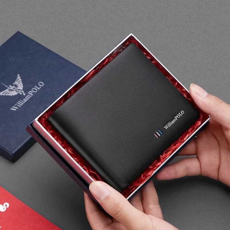 Leather mens short wallet with large capacity and cardholders leather anti slip multi card wallet with long and multifunctional features W250419