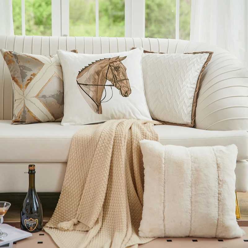 Pillow Case Ivory Cushion Cover Cases 45x45 Geometric High Precision Jaquard for Home Decoration Sofa Luxury Covers Decorative C251120