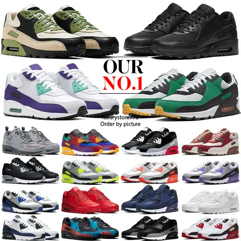 Designer 90 running shoes Triple Black White 90s sneakers chaussures Solar Flare Safety Orange Sail UNC Camowabb outdoor sport mens women trainers 36-45