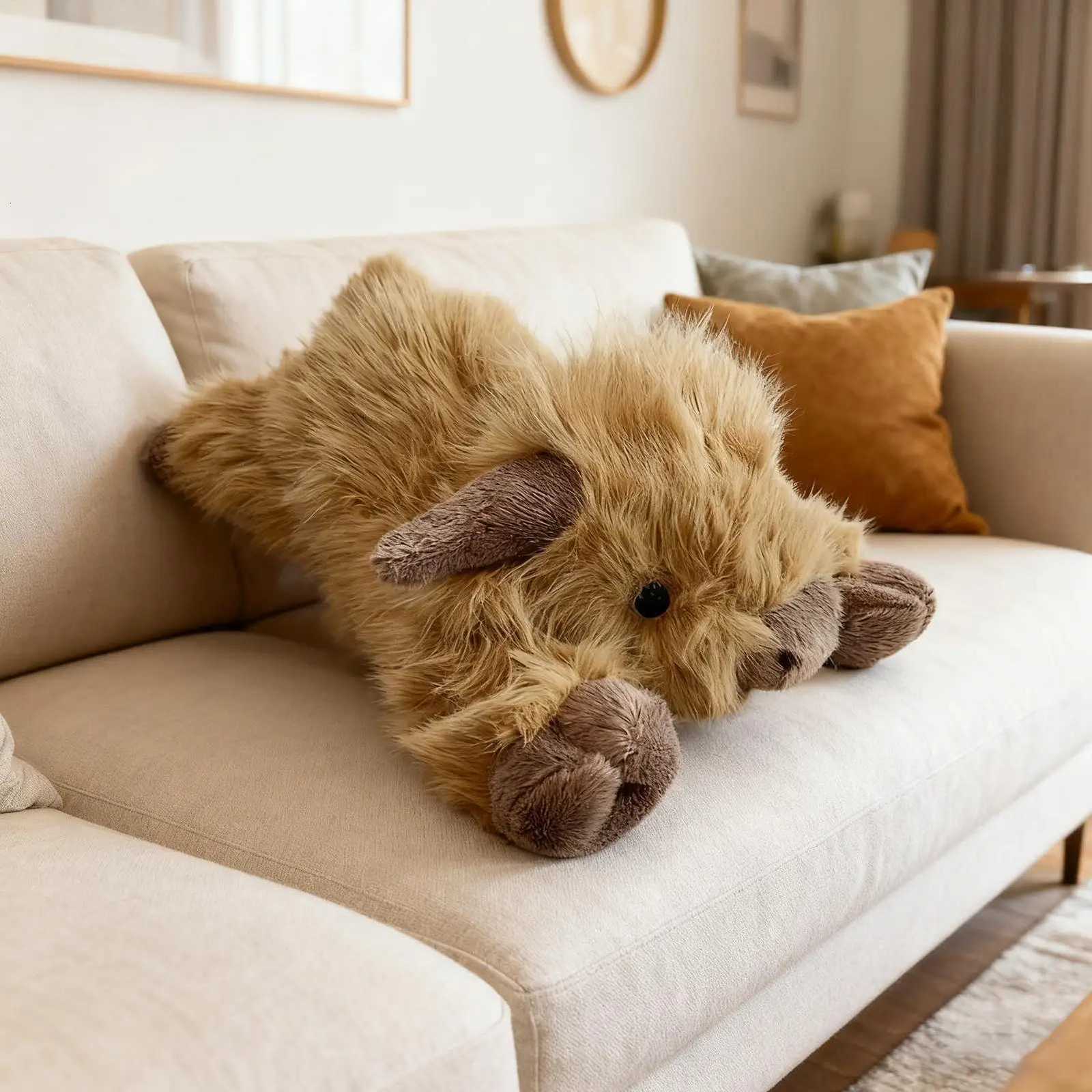 35/45cm Highland Cow Plush Toy Able Stuffed Animal with Long Fluffy Hair Soft Cuddly Gift for Kids Children GiftsXJ251120
