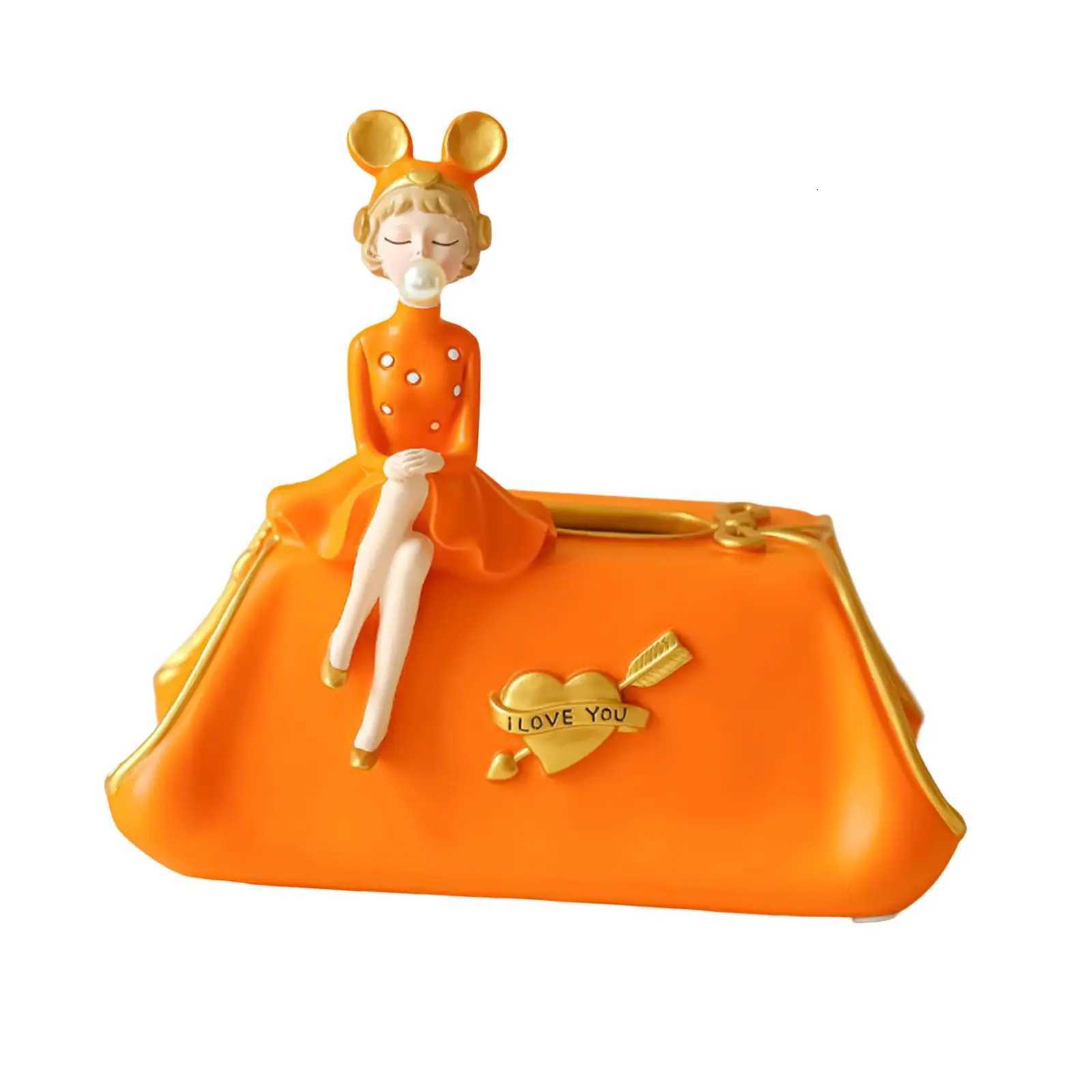 Girl Tissue Box Decorative Ornament for Office Dresser Bedroom C251120