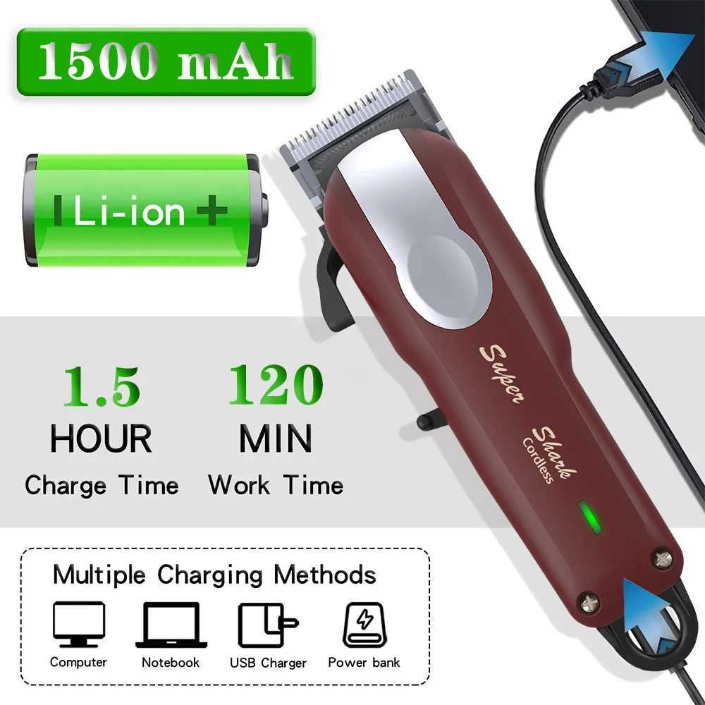 Professional Hair Clipper Powerful Lithium Battery USB Chargeable Trimmer LED Display Home Man Beard Shaver Hair Cutting MachineT251120