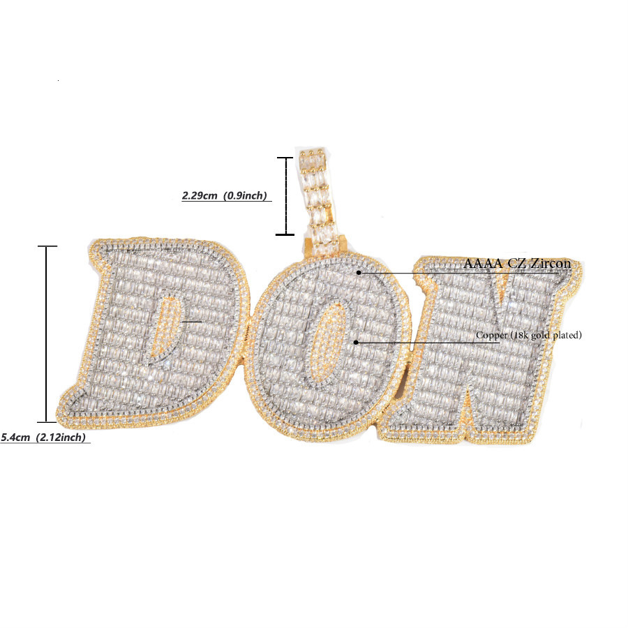 Aokaishen Custom Name Pendant Men Hip Hop Necklace Iced Out Zircon Personalized Silver Color Chain Charms Luxulry Jewelry 250220