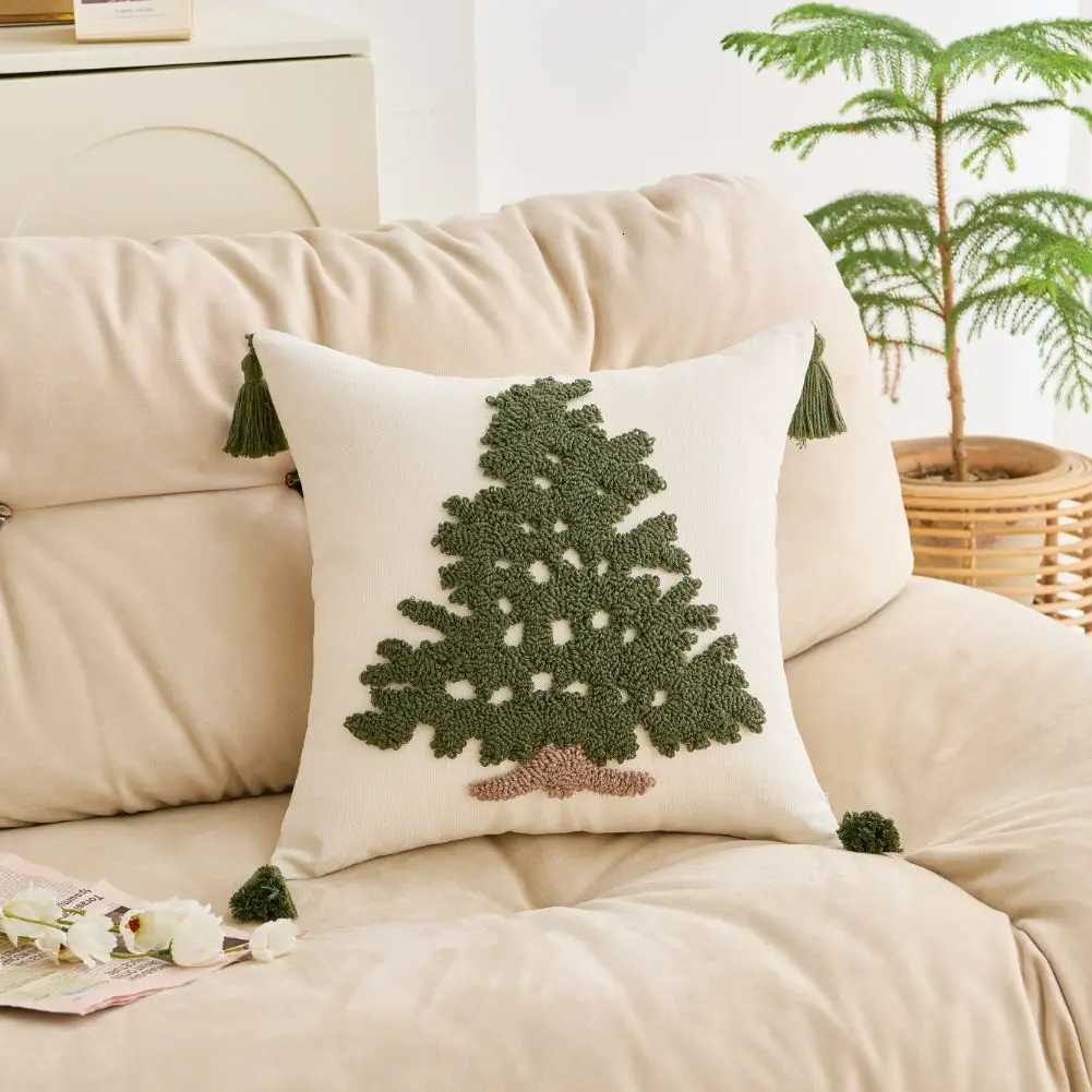 Pillow Case 1PC Christmas Cushion Cover Tufting Cover for Living Room Sofa Tassel case Holiday Decor 45x45/30x50cm C251120
