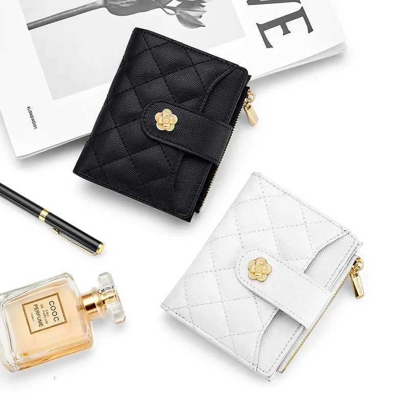 Leather purse ladies small fragrance new womens purse short card bag advanced sense zipper bag zero wallet card bagW251120