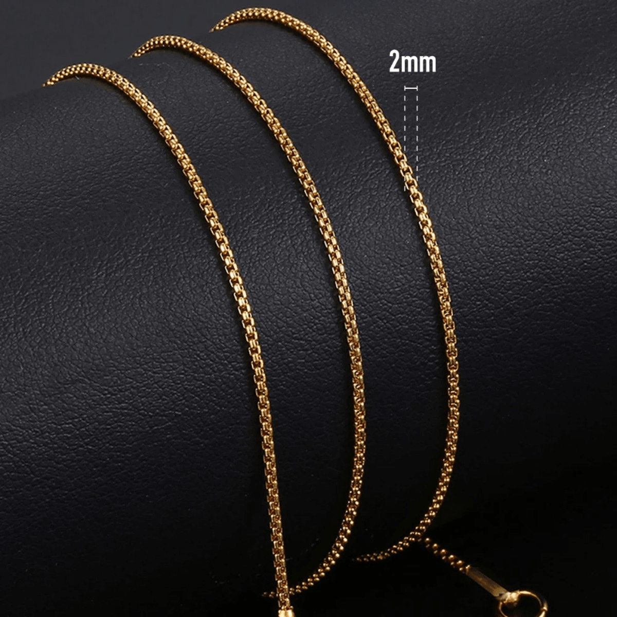 14K Gold Plated Stainless Steel Square 26 Letter Necklace for Men Women Initial Pendant with Box Chain
