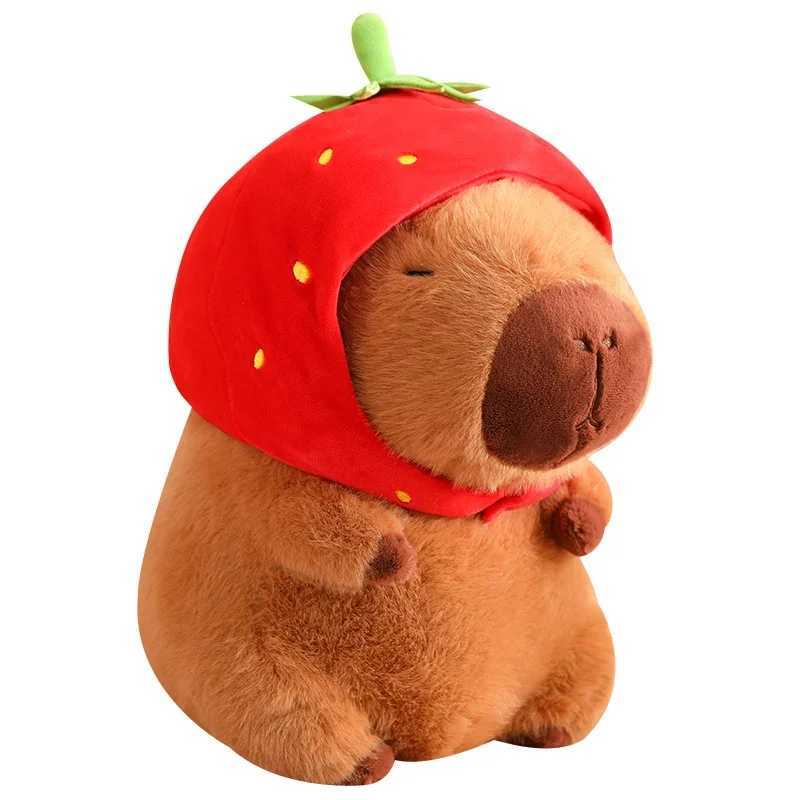 Cute Turtle Backpack Capibara Strawberry Hat Capybara Plush Toy Stuffed Animals Soft Doll Kids Toys Birthday Gift Pendant Decor G251120