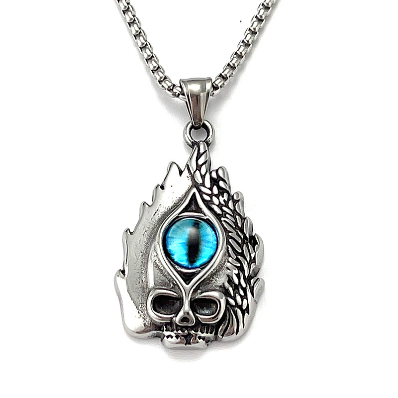 New retro stainless steel evil eye with personality men y2k necklaces moissanite chain designer necklace designer necklace for woman jewelry diamond c - view 9