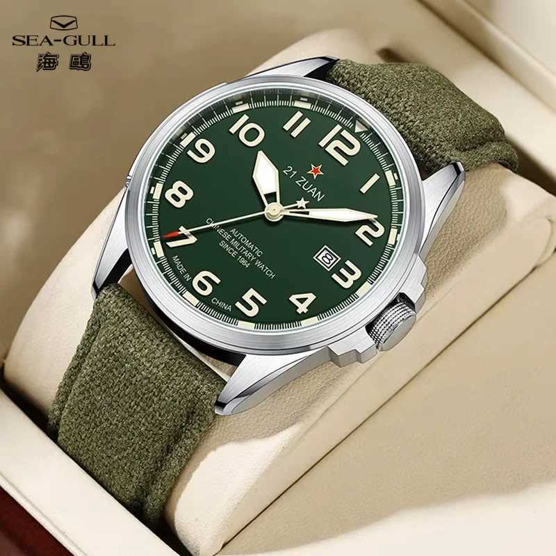 Seagull D581 Mens Automatic Mechanical Watch Military Retro Fashion Clock Luminous Waterproof Sport Wristwatch Mens Gift G251120