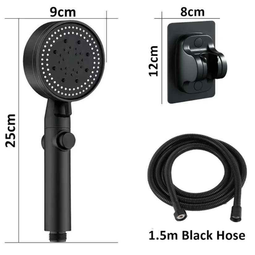 High-pressure Shower Head Set 5 Modes of Adjustment Showerhead with Hose Water-saving One-touch Stop Bathroom AccessoriesM251120