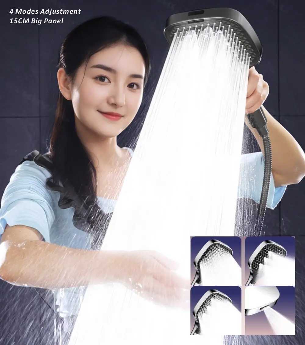New 4 Modes Filter Shower Head 175CM Big Panel Bathroom High Pressure Water Saving Rainfall Showerhead Square Shower NozzleM251120