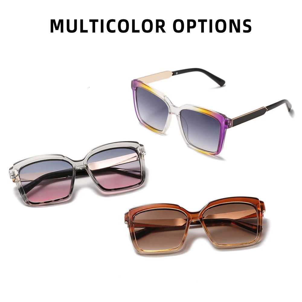 WIMN Women Trendy Large Polarized Sunglasses Square Thick Frame UV400 Sun Glasses Beach Shade Eyewear Accessory 250411