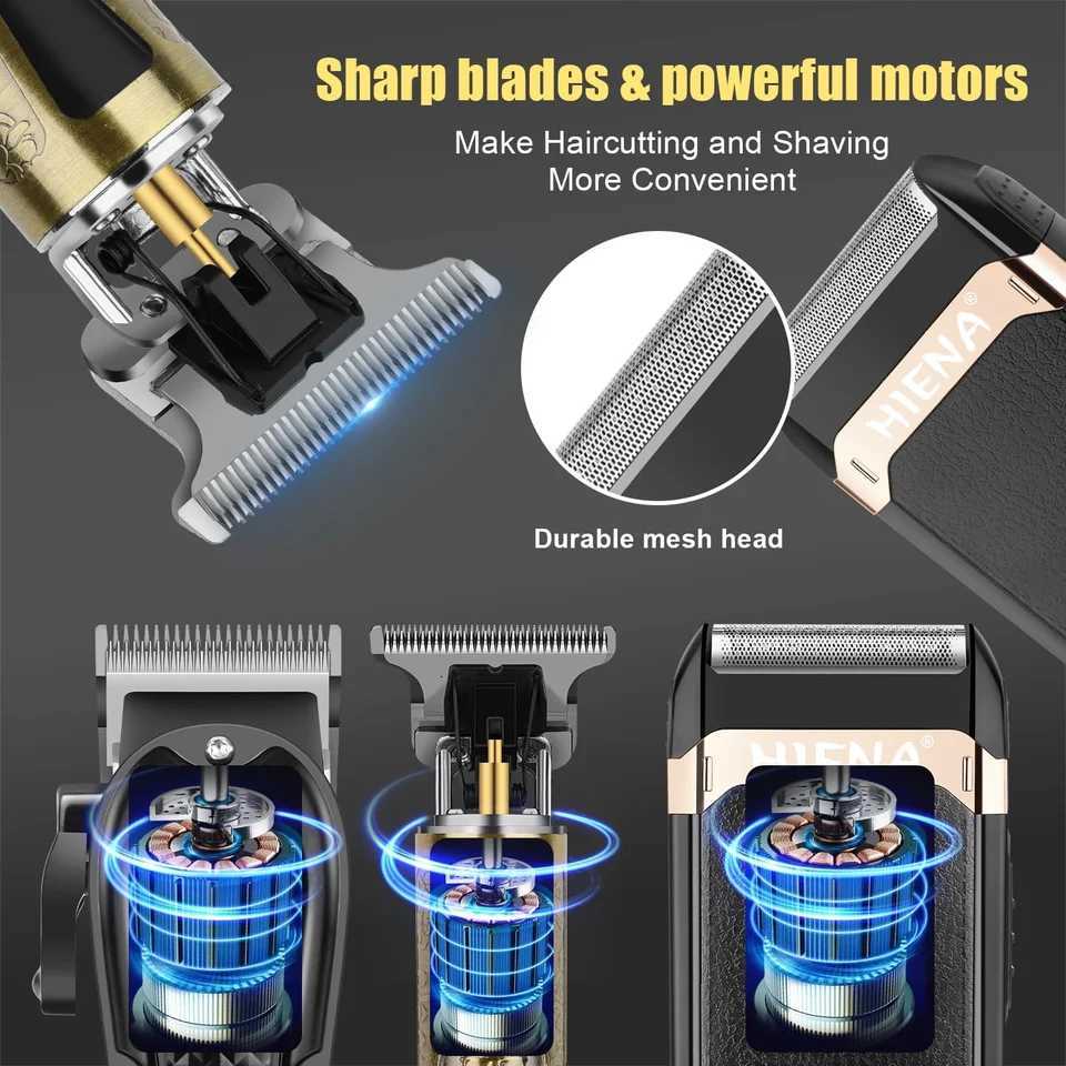 Professional Hair Clippers for Men Cordless Hair Clipper for Hair Cutting Kit 3-in-1 LED Haircut Set with Foil ShaverT251120