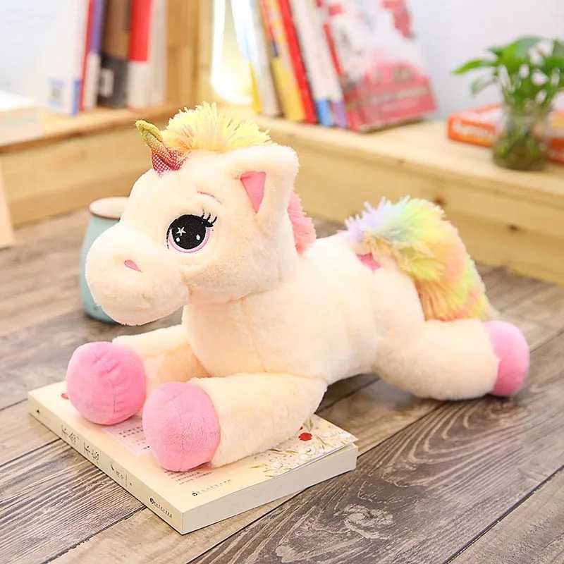 40cm 60cm 80cm Rainbow Unicorn Plush Toys Kawaii Kids Toys Stuffed Cartoon Animal Baby Doll Children Christmas Birthday Gift G251120