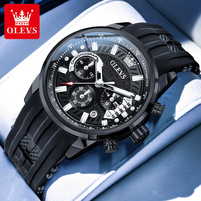 OLEVS Men's Elegant Multi-functional Waterproof Quartz Watch Men's Wristwatch Men's Wristwatch Watches Men Designer Watch Free Delivery