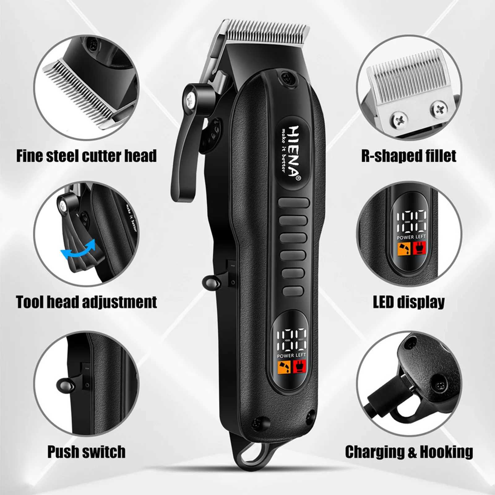 HYN-222 Professional Hair Clippers 5V1A Rechargeable Hair Trimmer Stainless Steel Blade Black Washable Head For Men Styling ToolT251120