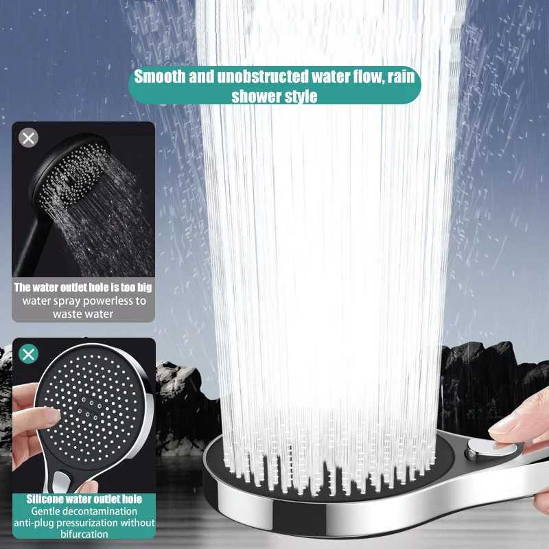 Showerhead 3 modes shower for bathroom items large panel accessories knobs showers replete portable heads parts fixture homeM251120