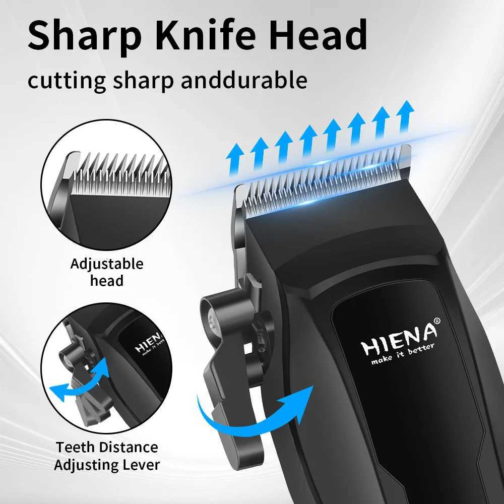 hiena hair clipper Barber Blading Hair Cutting Machine Clipper Grooming Cordless Rechargeable Professional Shaver ClippersT251120