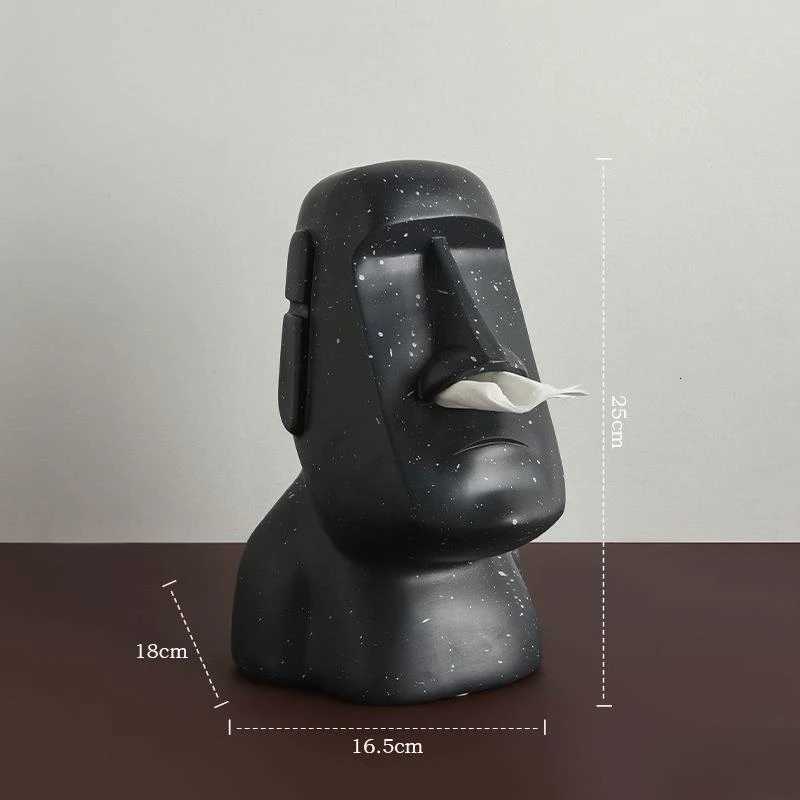 1PC Creative Moai Statue Tissue Box Dustproof Pull-Out Resin Napkin Holder for Bathroom Car Hotel Decoration Ornament C251120