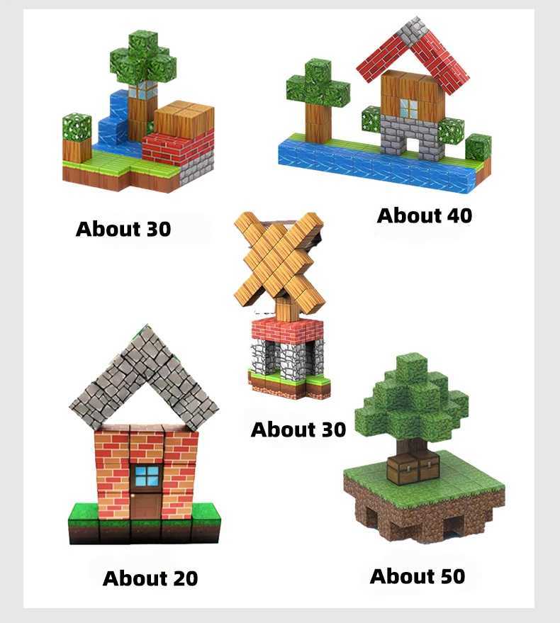 10-500PCS Magnetic Building Blocks Magnet Set Bricks Mini World STEM Construction DIY Educational Toys For Kids Birthday Gifts W251120