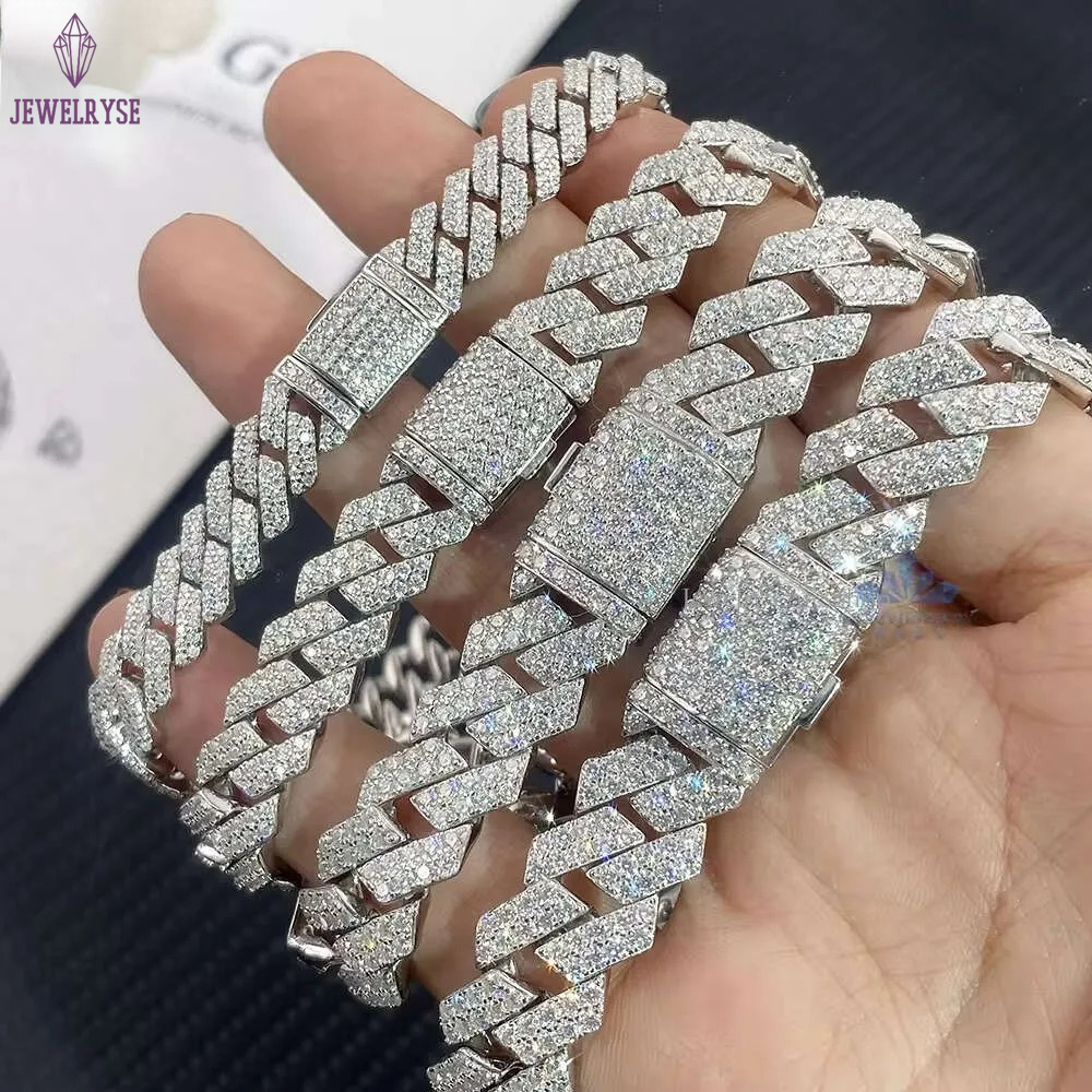 Charm 6mm Widh Braceles Fashion Cuban Link Chain Hip Hop Miami S Cuban Chain Iced Ou Moissanie Bracele Sier Pass Diamond Teser for Men Women Valenine